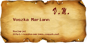Voszka Mariann névjegykártya